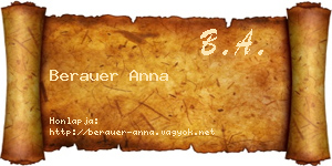 Berauer Anna névjegykártya